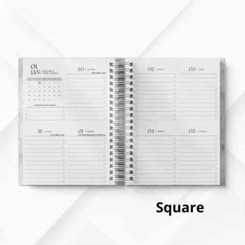 Planner Masculino 2026 com Abas na Divisórias