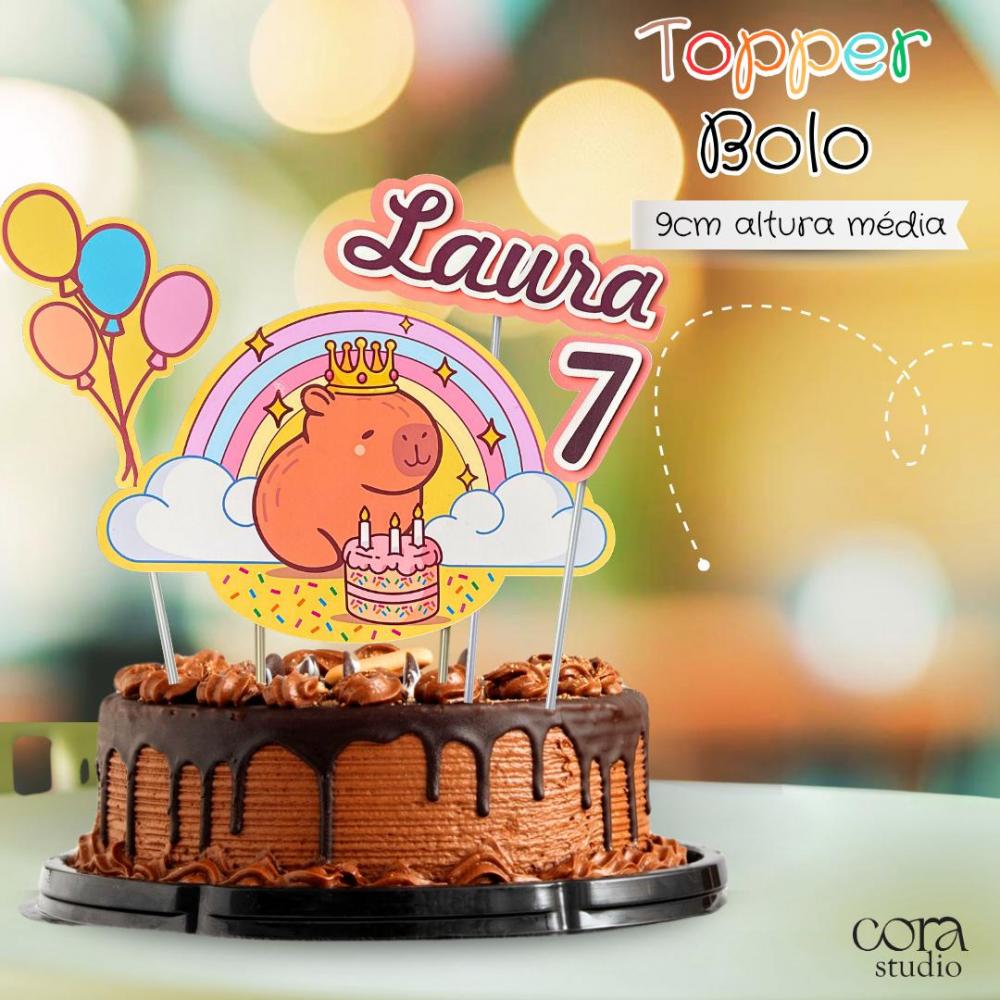 Kit Festa Capivara Fofa Completo Personalizado 🎉 | Topo de Bol