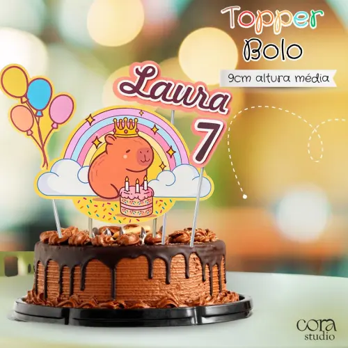 Kit Festa Capivara Fofa Completo Personalizado 🎉 | Topo de Bol