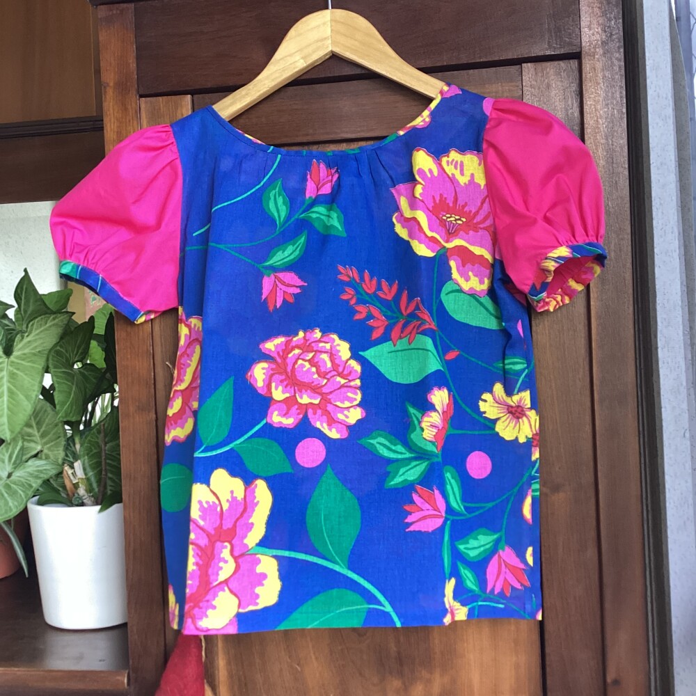 Blusa de chita de manga fofa - infantil