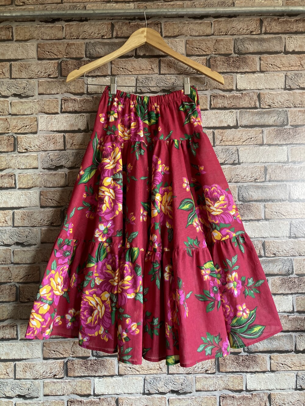 Saia Rodada de Chita Estampada – Godê com Babados - adulto
