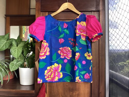 Blusa de chita de manga fofa - infantil