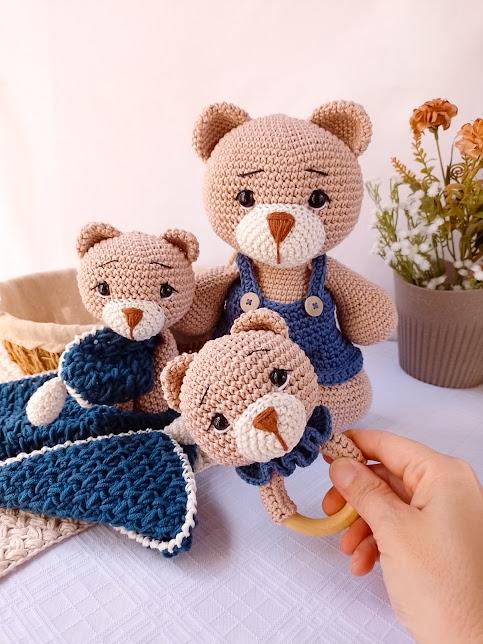 Kit Urso de Crochê Amigurumi