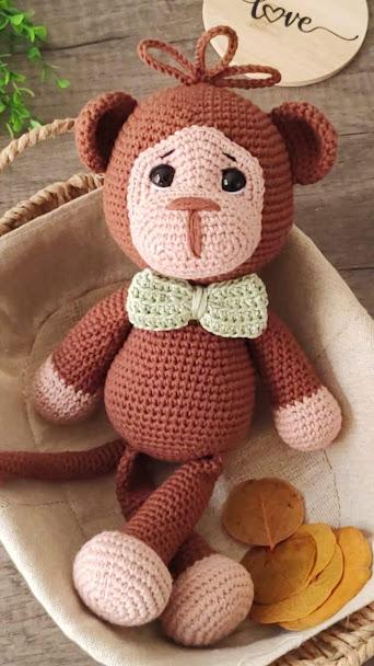 Macaco de Crochê Amigurumi