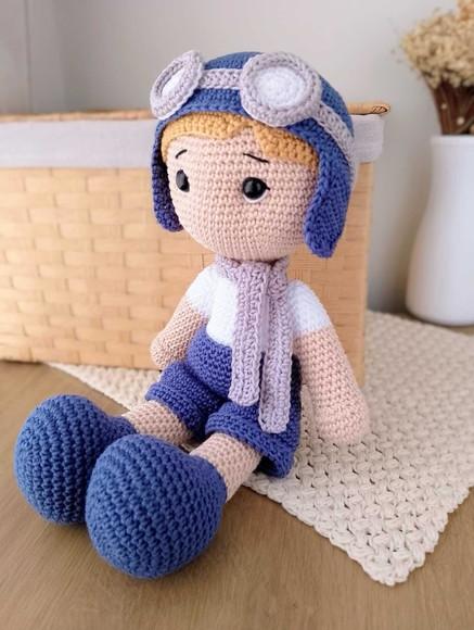 Boneco Aviador Amigurumi