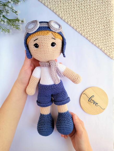 Boneco Aviador Amigurumi