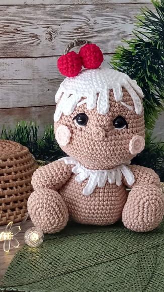 Boneco Biscoito de Natal Amigurumi Crochê