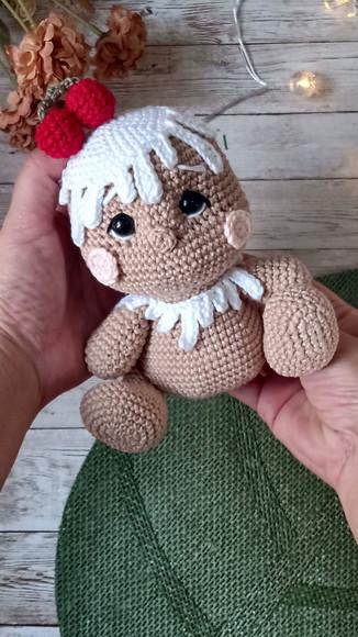Boneco Biscoito de Natal Amigurumi Crochê