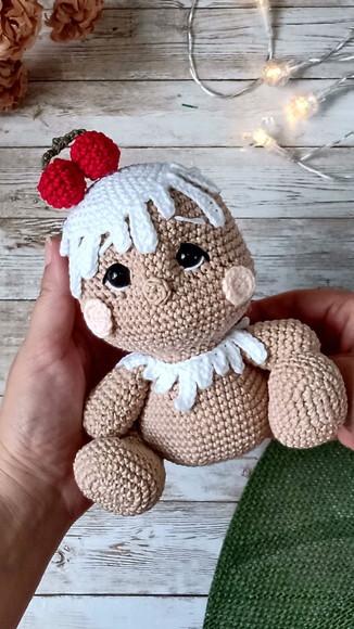 Boneco Biscoito de Natal Amigurumi Crochê