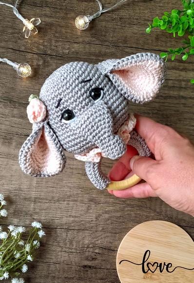 Chocalho Elefante Amigurumi Crochê