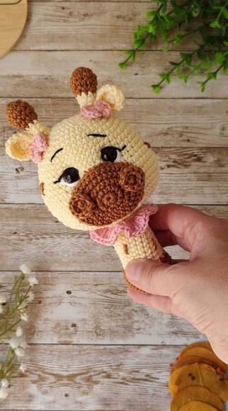 Chocalho Girafa Amigurumi Crochê