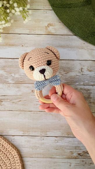 Chocalho Ursinho Amigurumi Crochê