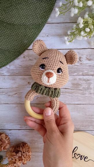 Chocalho Ursinho Amigurumi Crochê