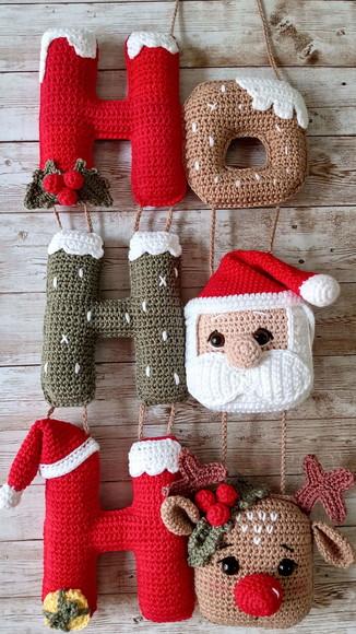 Guirlanda Natal de Crochê Amigurumi