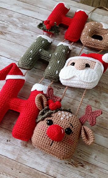 Guirlanda Natal de Crochê Amigurumi