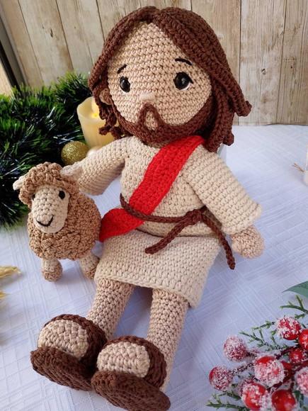 Boneco Jesus de Crochê Amigurumi