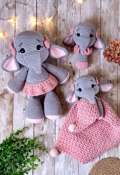 Kit Elefante de Crochê Amigurumi