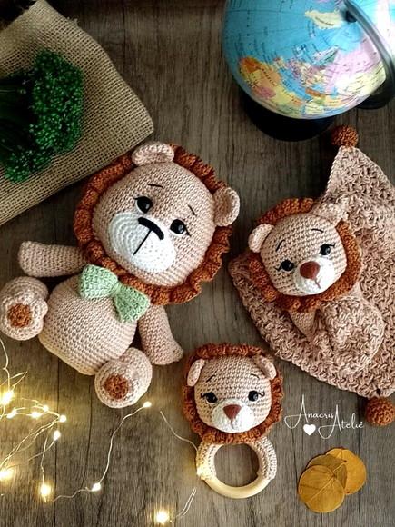 Kit Leão de Croche Amigurumi