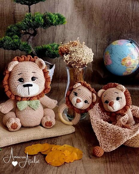Kit Leão de Croche Amigurumi
