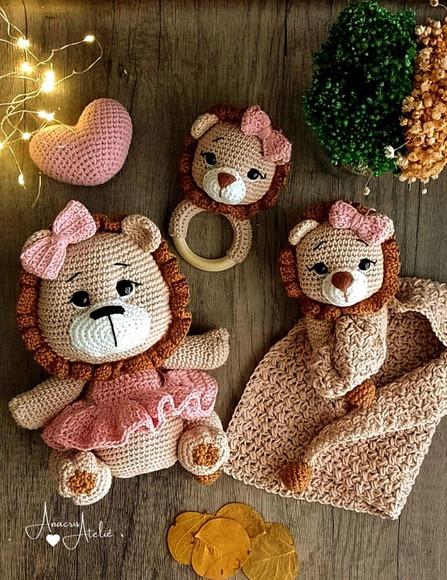 Kit Leoa Amigurumi Crochê