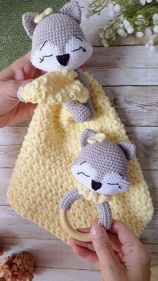 Kit Raposa Cinza Amigurumi Crochê