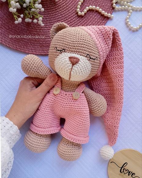 Urso Dorminhoco de Crochê Amigurumi