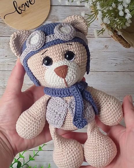 Urso Aviador Crochê Amigurumi