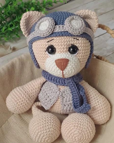 Urso Aviador Crochê Amigurumi