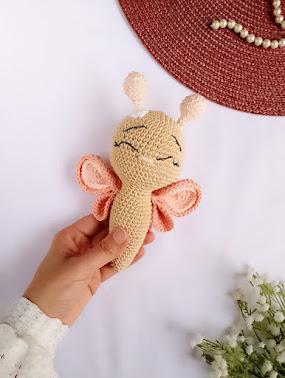Chocalho Borboleta Amigurumi Crochê