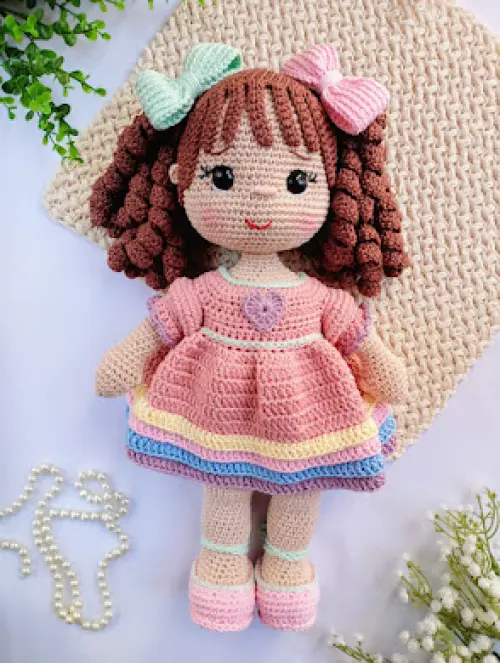 Boneca de crochê Amigurumi