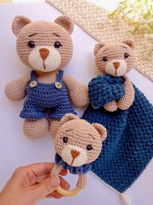 Kit Urso de Crochê Amigurumi