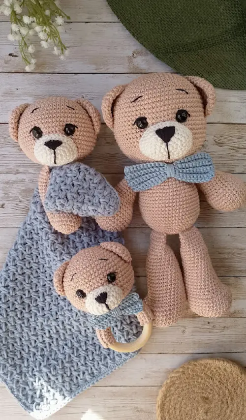 Kit Urso de Crochê Amigurumi