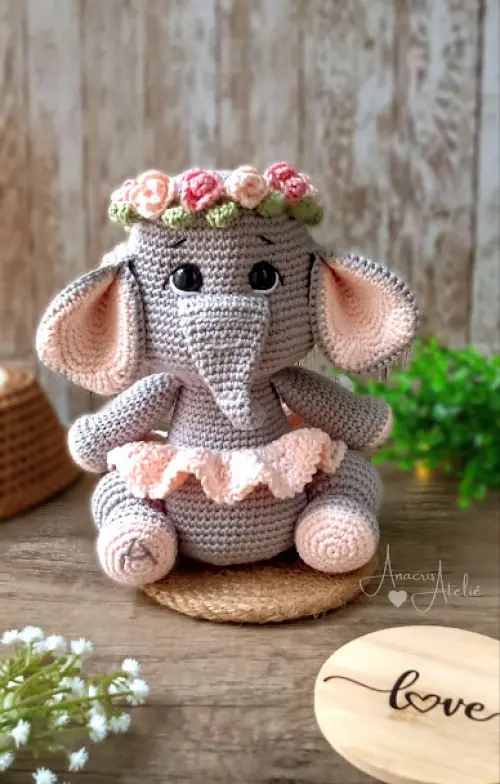 Elefante de Crochê Amigurumi