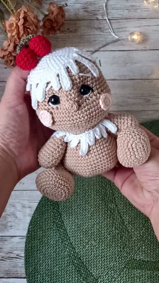 Boneco Biscoito de Natal Amigurumi Crochê