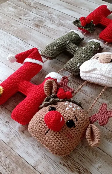 Guirlanda Natal de Crochê Amigurumi