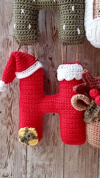 Guirlanda Natal de Crochê Amigurumi