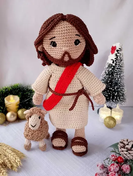 Boneco Jesus de Crochê Amigurumi