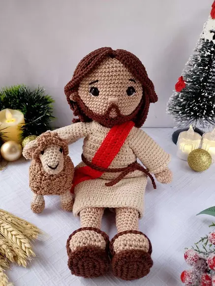 Boneco Jesus de Crochê Amigurumi