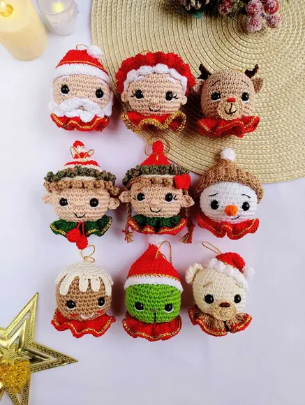 Kit Bolas de Natal Amigurumi Crochê