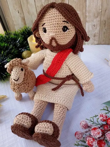 Boneco Jesus de Crochê Amigurumi