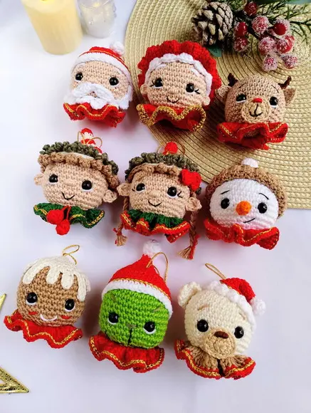 Kit Bolas de Natal Amigurumi Crochê
