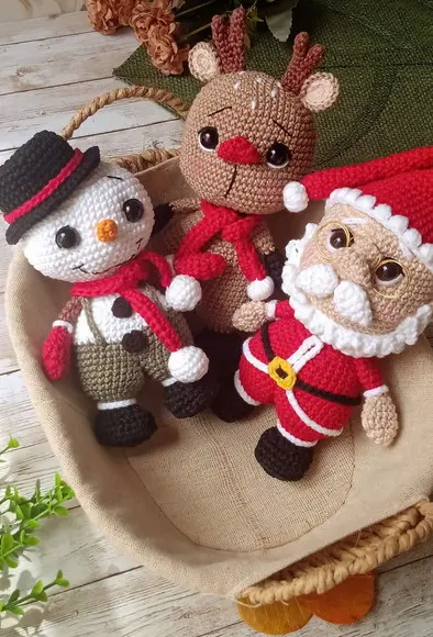 Kit Bonecos Natal de Crochê Amigurumi
