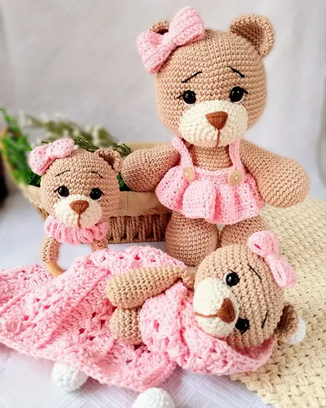 Kit Ursa de Crochê Amigurumi