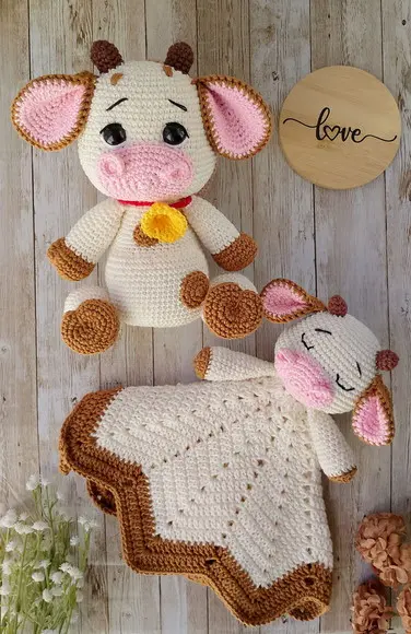 Kit Vaquinha Amigurumi Crochê