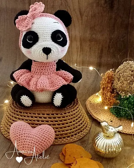 Panda de Crochê Amigurumi
