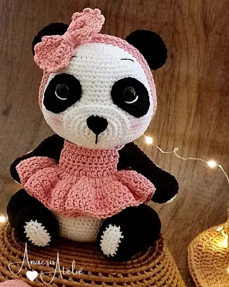 Panda de Crochê Amigurumi