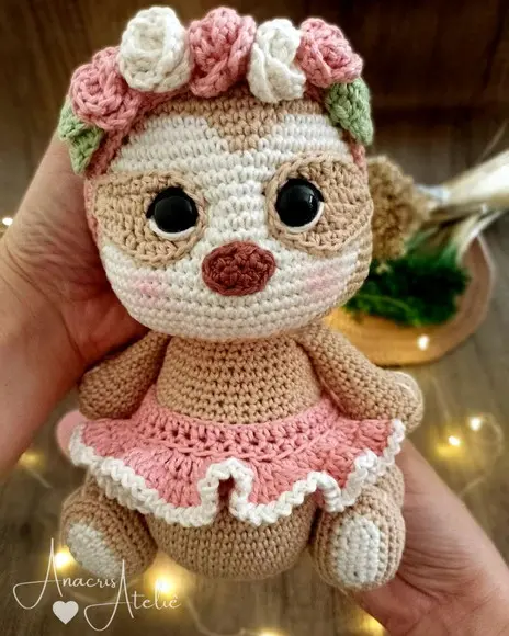 Preguiça de Crochê Amigurumi