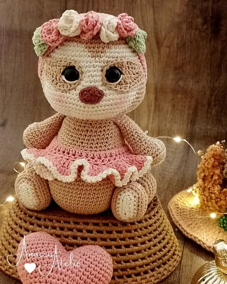 Preguiça de Crochê Amigurumi