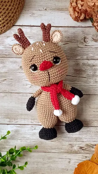 Rena de Natal Amigurumi Crochê