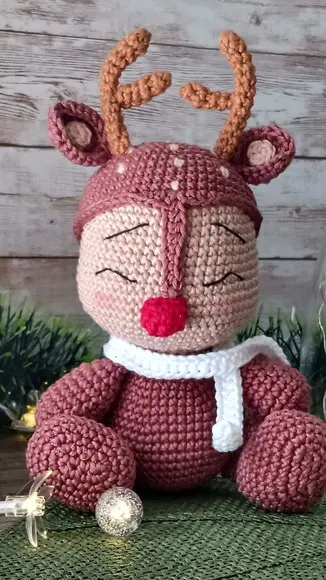 Rena de Natal Amigurumi Crochê